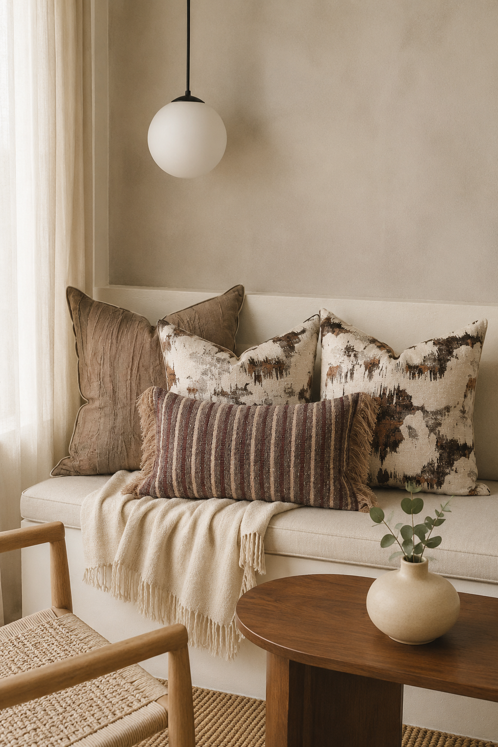 Set of 4 cushions - neutral tones
